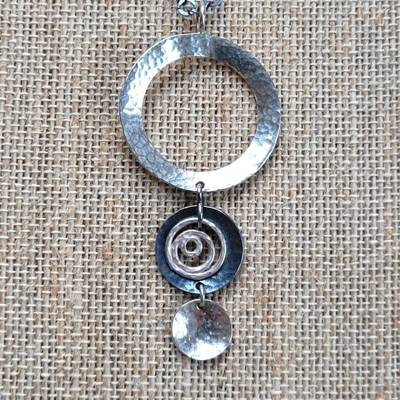 SILPADA | Three Disk Swirl Hammered Pendant Necklace - Picture 3 of 6